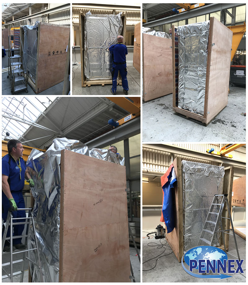 Pennex Vacuum Packing to Plywood Cases